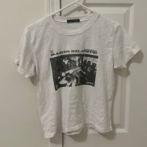 Brandy Melville little white Radio Silence tee